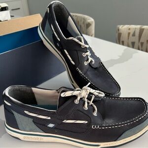 Sebago Triton Three Eyelets FGL Boat Shoes - Waxed Leather moccasins Size 10.5